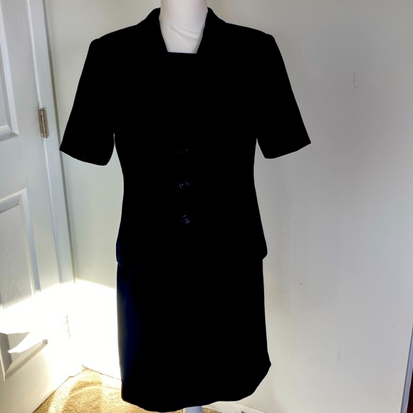 Laura Scott Black Career Dress Suit | Sleeveless Dress + Blazer | Size 8 - Picture 3 of 10